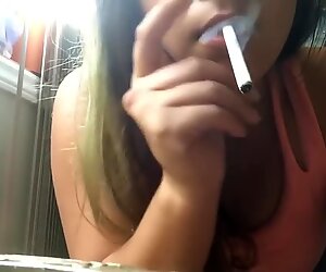First Cigarette of the Day -- MissDeeNicotine Crushes Her Cigarette