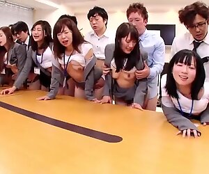 JAV huge group sex office party in HD with Subtitles