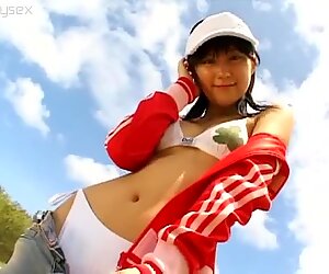 Skinny and playful Japanese babe Miu Nakamura poses on cam