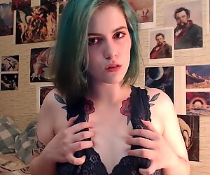 Shy teen is teasing you with her sexy lingerie