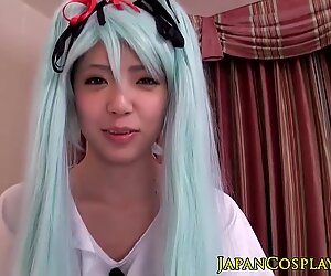 asian teenager rams a nubian rod as Hatsune Miku