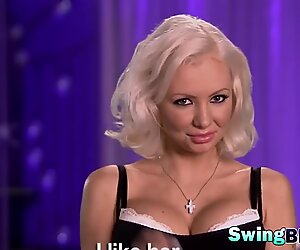 Hardcore foursome with Asian and Blonde babes in a reality