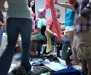nasty romp soiree with horny college teens in a dorm room