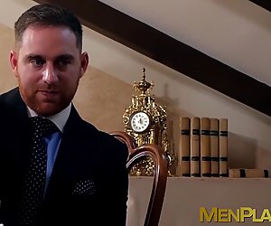 Classy businessmen seal the deal with cock in ass