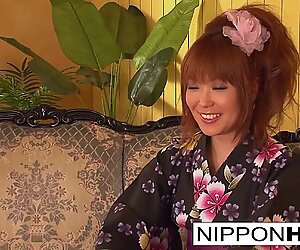 Japanese model masturbates in a public restroom