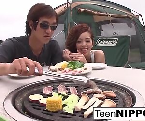 Nippon honey blows her gentleman outside