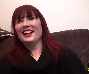 Busty british redhead dominated with roughsex