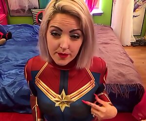 super hot MYLF dresses up like Captain marvel and Seduces Daughters boyfriend