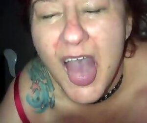 BBW Wagtail007 gets a facial and a mouthful of cum