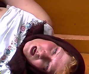 unshaved grandma outdoor fucked by a young fellow