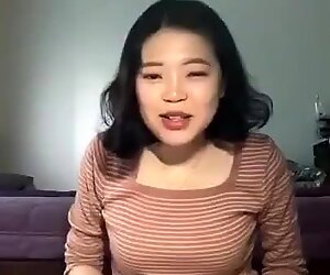 Cute Korean Girl Flashing on Camera