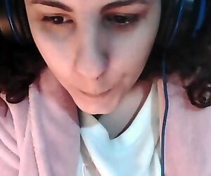 Playing with my big tits on webcam