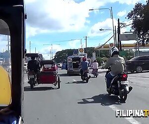 Shy teen from Filipina takes a tuk tuk to a hotel room