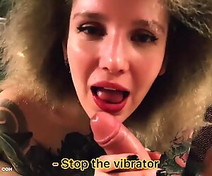 Boyfriend Control Vibrator While Babe Sensual Sucking - Cum