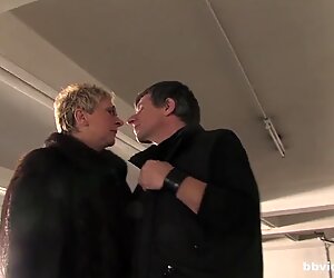 Old German granny fucks her cock ring husband