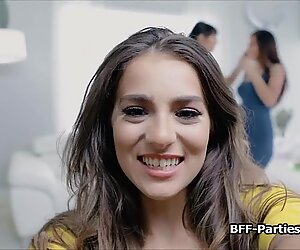 BFFs spa day turns to foursome blowjob party