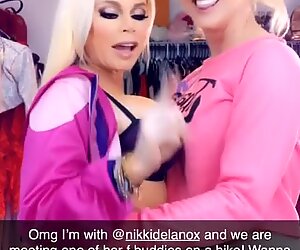 Cherie DeVille deepthroats a gigantic boner in public with Nikki Delano