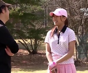 Subtitled uncensored outdoor Japanese golf penalty game HD