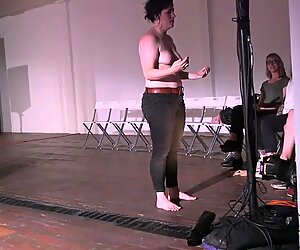 Meg Foley asks the audience to expose her fatty tits
