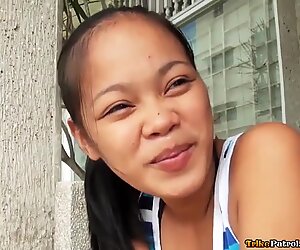 Naughty Asian teen has her tight pussy creamed by tourist