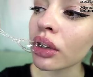 HD Spit Play Live Dildo Blow Job Mary Moody Drooling Spit