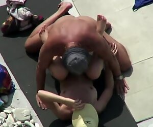 Dutch Granny fucked on a Portuguese beach