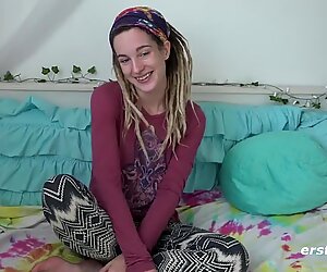 Maren Fondling Her Hairy Bush to Sweet Orgasm
