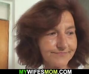 dirty old mother-in-law ready to ride his big cock