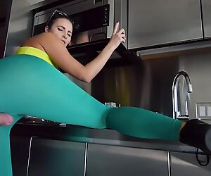 Hot Yoga Pants Tease and cumshot