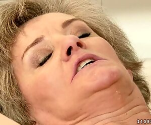Voluptuous granny bounces her snatch on a thick boner