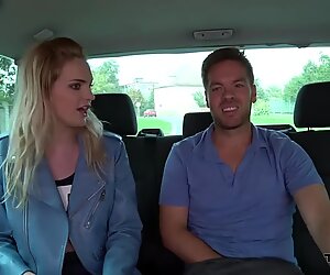light-haired waiting for bus get only horny stranger in van who drill her cooch
