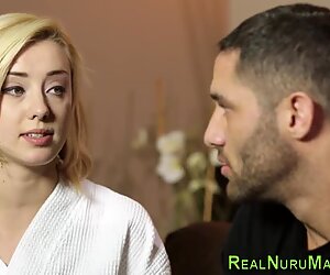 Cock tugging teen facial