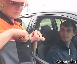 Hot grandma double fuck
