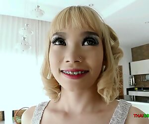 Jizz filled mouth for small Asian chick